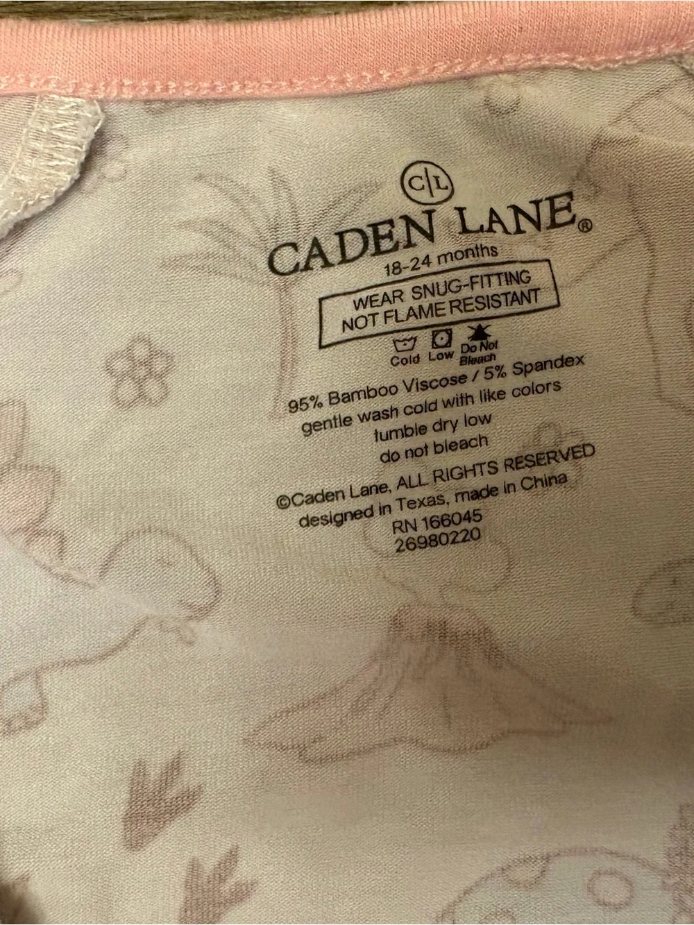 Caden Lane Pink Dino Zip Footed Zippy Pajamas